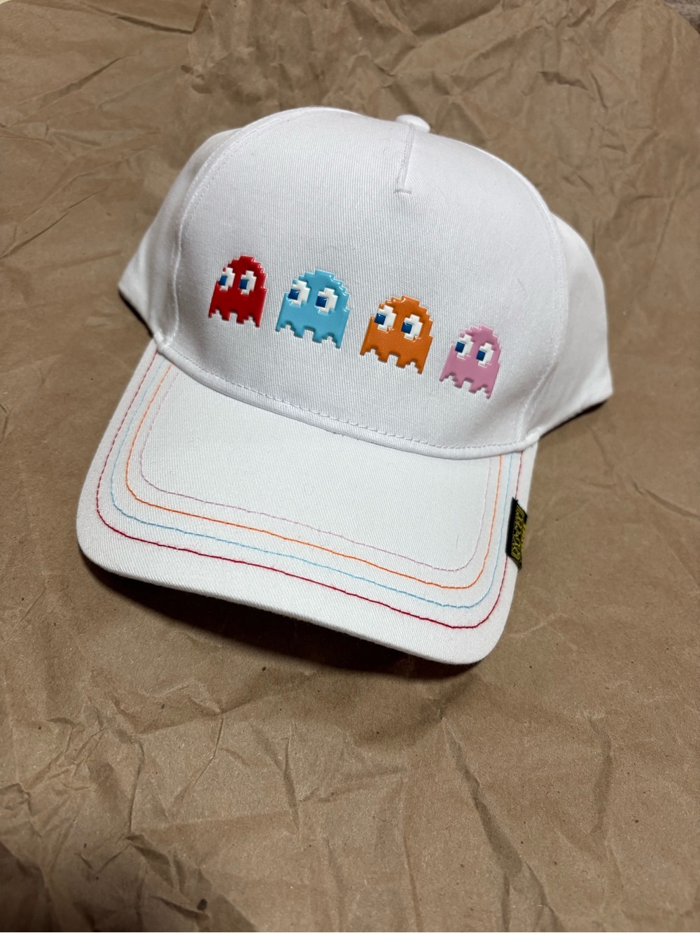 Justice pac-man white cap NWT one size